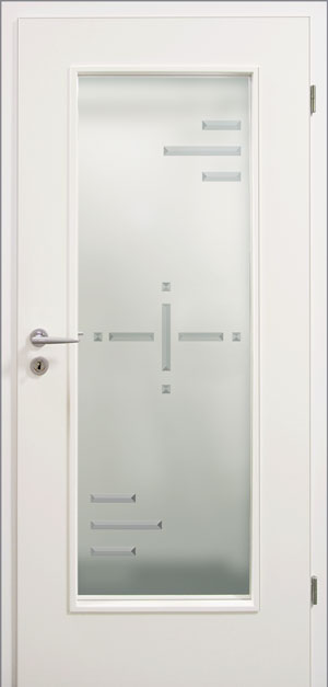 Holz-Diedrich GmbH - Türen-Spezialist - Zimmertüren - Tiffany- und Facett-Gläser - ELBE weiss - LA gross - Motiv F 1
