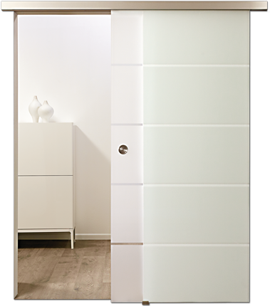 Holz-Diedrich GmbH - Türen-Spezialist - Zimmertüren - Schiebetüren - Ganzglas-Schiebetür auf der Wand