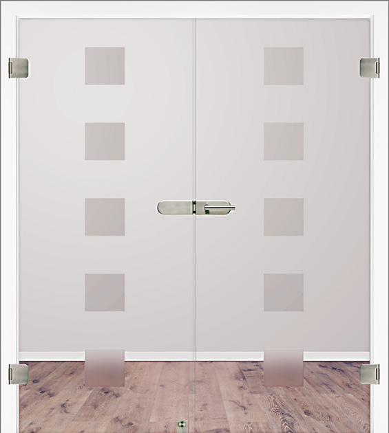 Holz-Diedrich GmbH - Türen-Spezialist - Zimmertüren - Ganzglas-Türen - zweiflügelig - Struktur Klarglas - Motiv D 534 Satinato