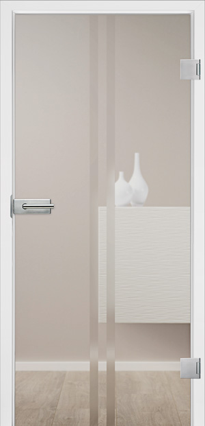 Holz-Diedrich GmbH - Türen-Spezialist - Zimmertüren - Ganzglas-Türen - Motiv D 680 - Glas-klar - Streifen satiniert