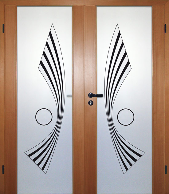 Holz-Diedrich GmbH - Türen-Spezialist - Zimmertüren - 2-flügelige Türen - FULDA - Holz-Glas - Buche - Motiv D 405 Negativ