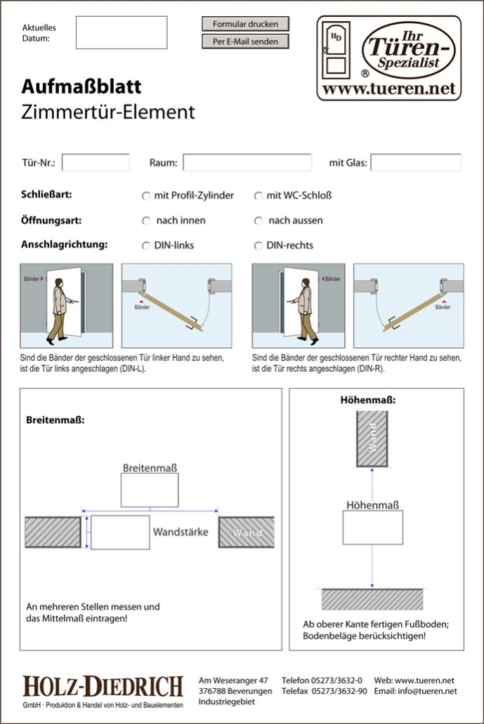 Masshilfen-Preisanfragen – Türenspezialist Holz-Diedrich GmbH