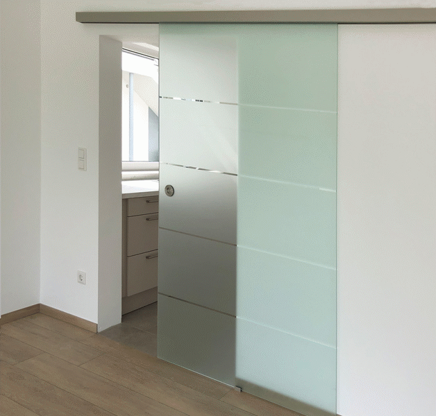 Holz-Diedrich GmbH - Türen-Spezialist - eingebaute Ganzglas-Schiebetür - Motiv D 600 Negativ